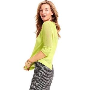 Lime Green, Mesh detail summer sweater, Size S